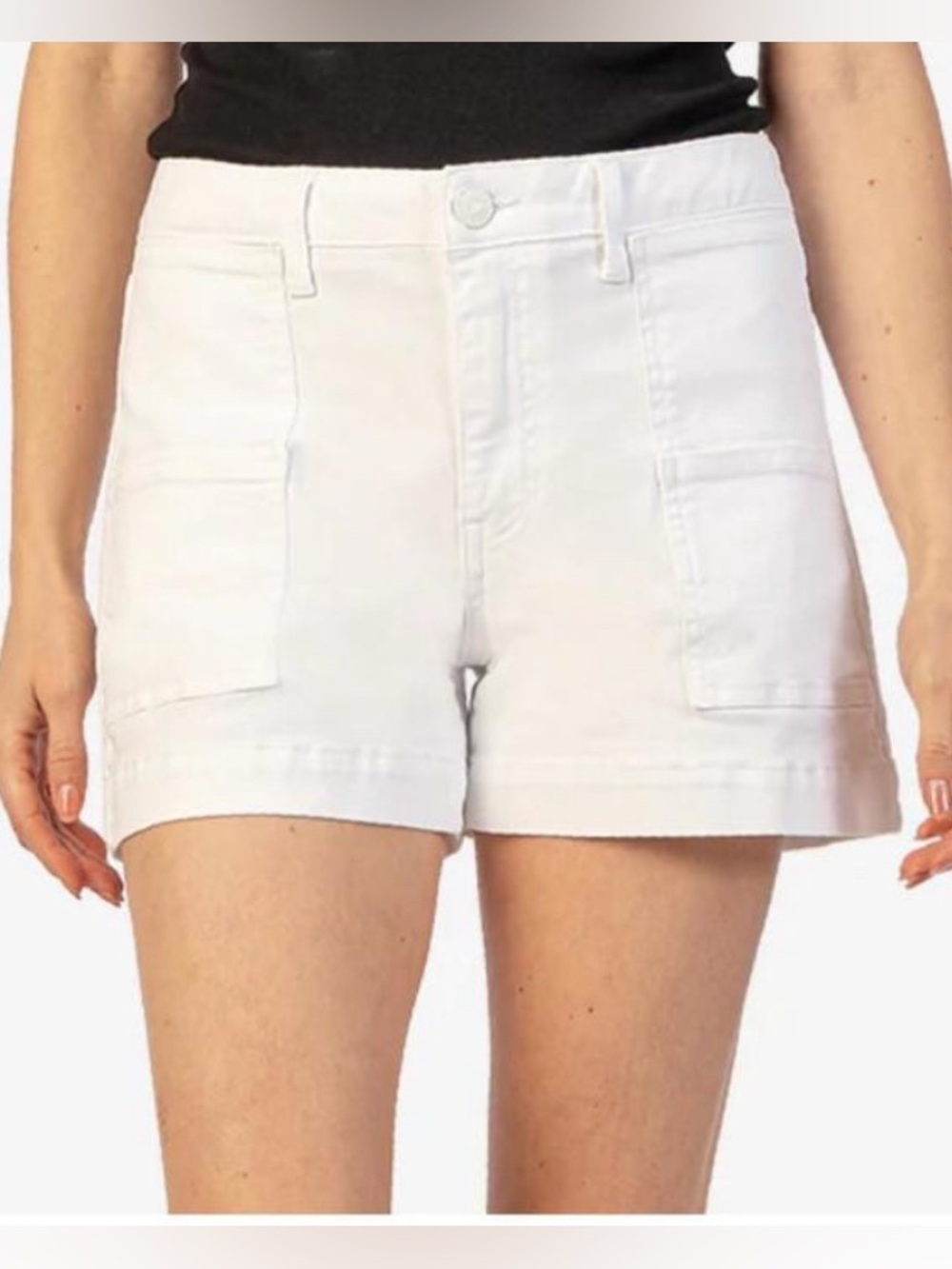 Kut From The Kloth Jane High Rise Shorts In White Size 12 Coastal Vacation Beach